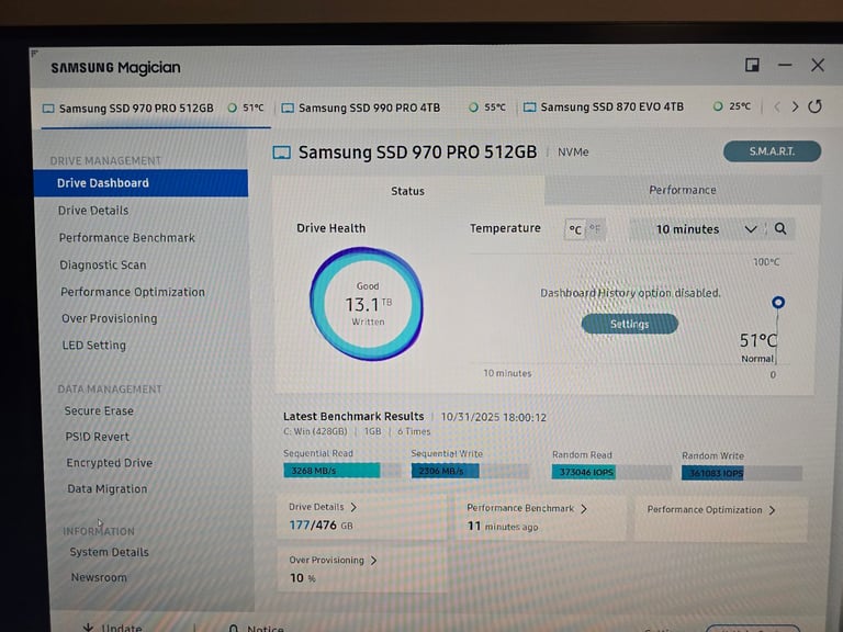 Samsung 970 Pro 512GB + NVMe