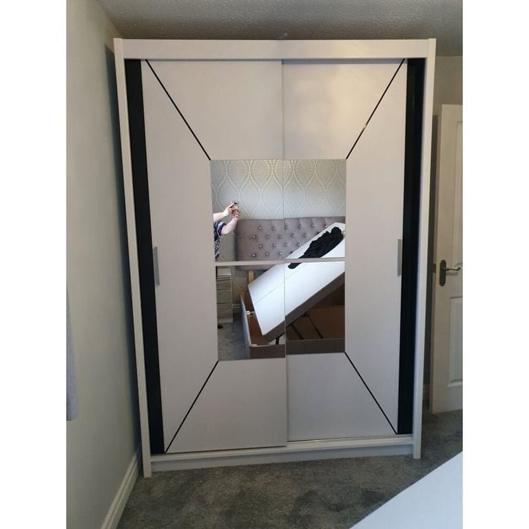 Sliding Mirror Doors Wardrobe- Mirror Door wardrobes-2 and 3 door wardrobe-MDF wood free delivery