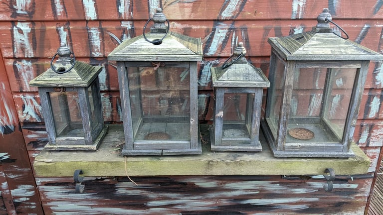image for X4 Rustic Lanterns 🌿🕯️ RRP £89.99