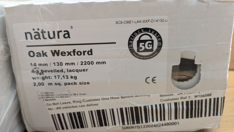 Floor boards Engineered European Rustic Oak 14mm x 130mm x 2200mm Natural Lacquered Long Board x3