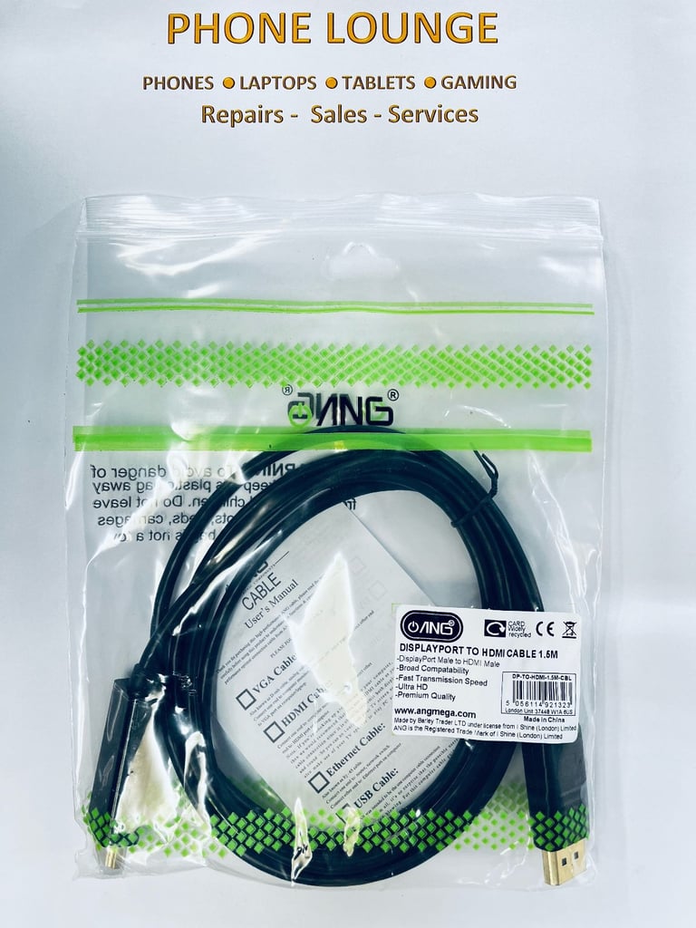 image for ANG Display Port to HDMI Cable 1.5m