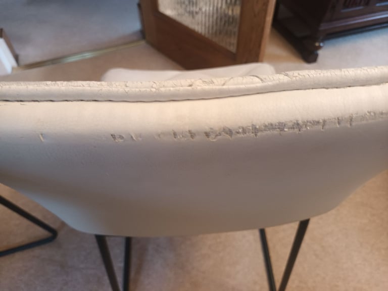 6 MODERN DINING CHAIRS - 3 WHITE,  3 DARK GREY