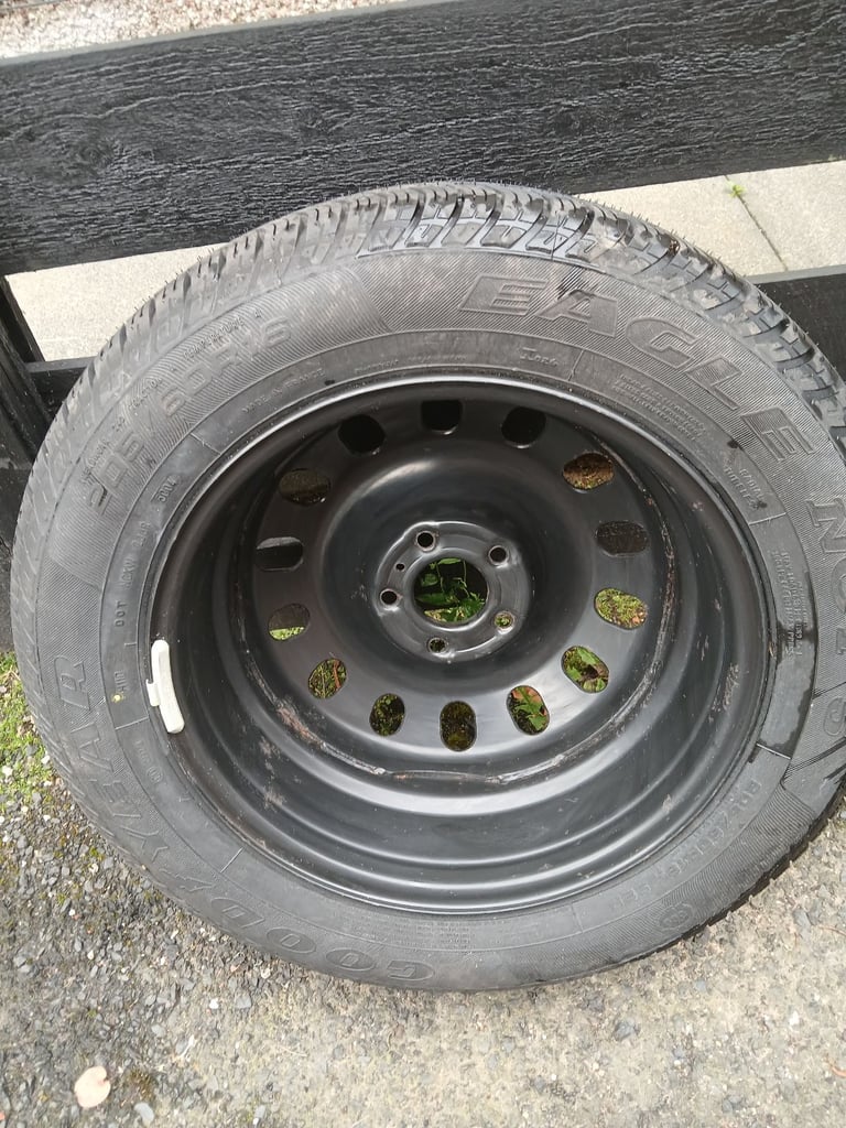 Brand new tyre on a 5 stud steel wheel