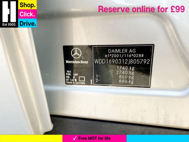  Mercedes-Benz A-Class 1.5 A160 BlueEfficiency Classic SE Hatchback 5dr Petrol Manual (139 g/km, ...