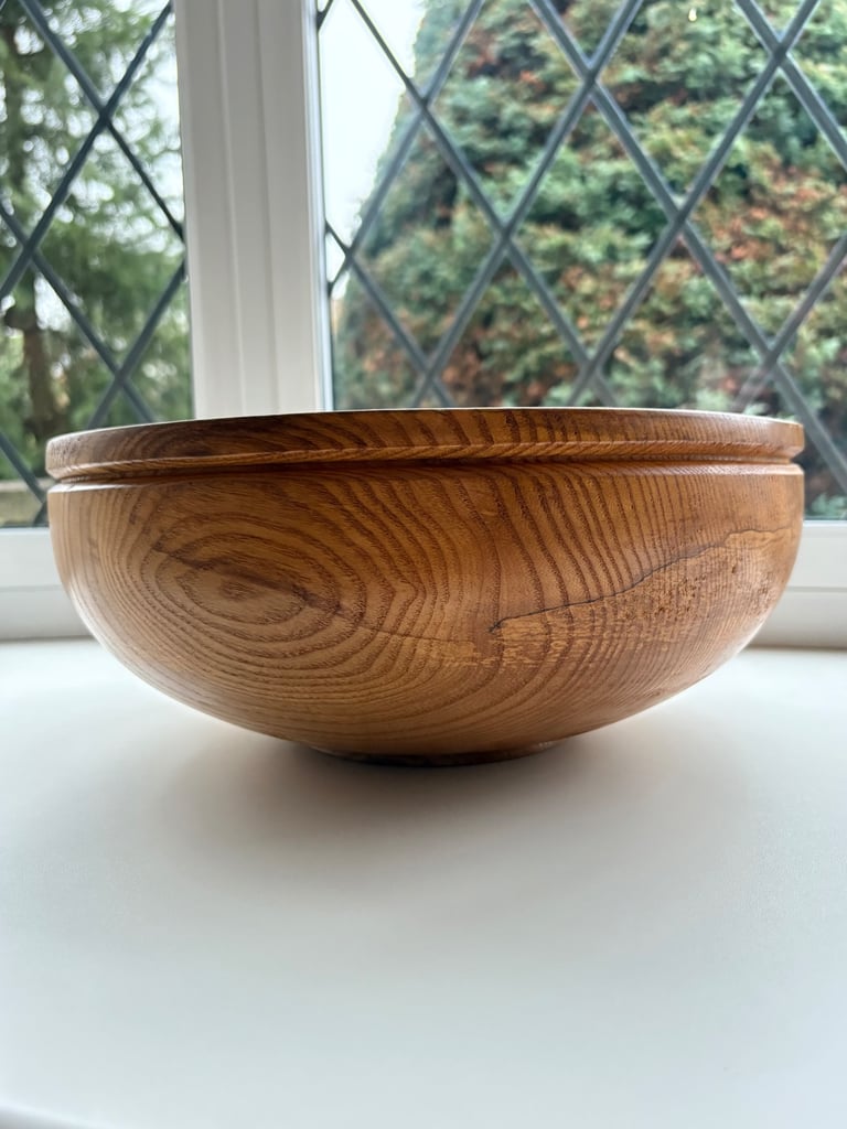 image for Hand-Turned Solid Wood Serving Bowl