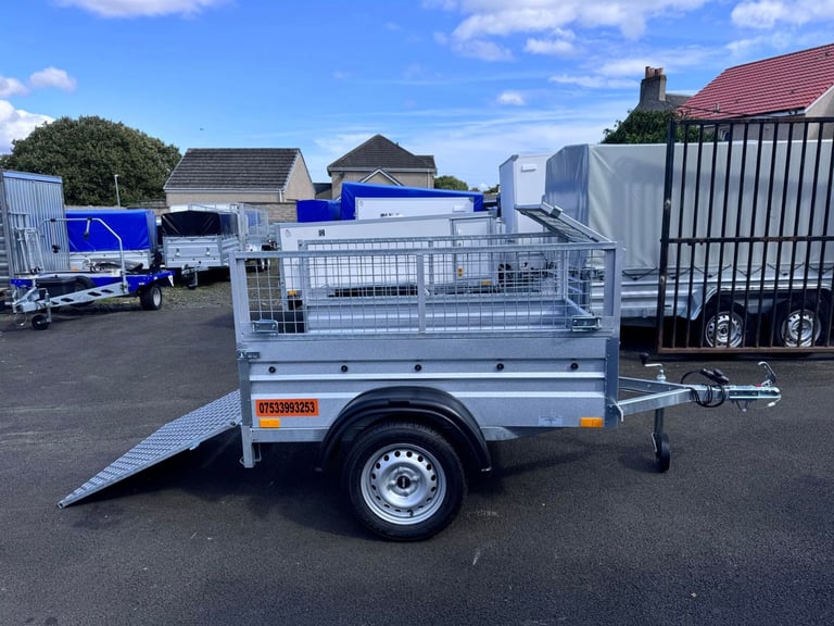 NEW 5ft X 4ft (B162) SINGLE AXLE NIEWIADOW TRAILER WITH 40CM MESH AND RAMP 750KG
