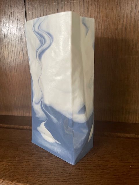 French Faux & Co. Paper Bag Ceramic Vase 