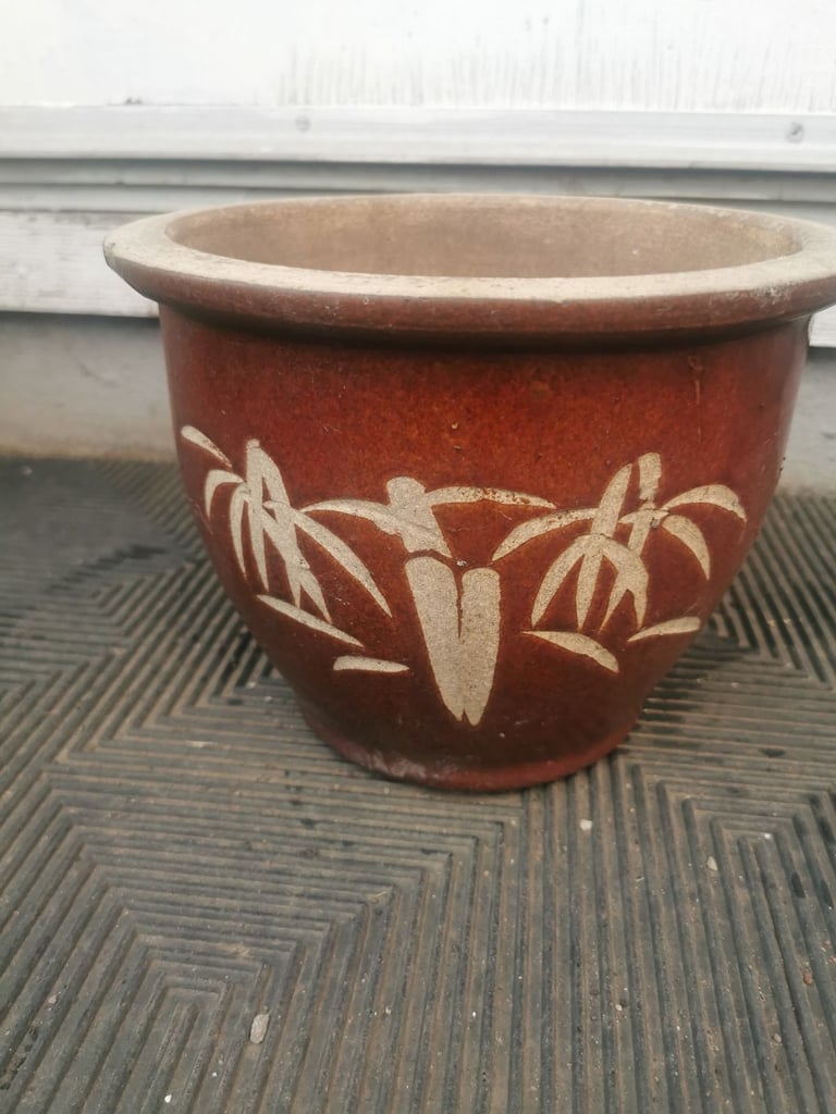 image for Brown Glazed Ceramic Plant pot