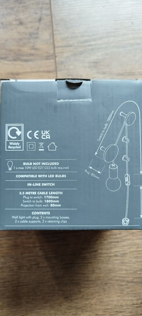 Brand new plug in wall mounted lights (B&Q price £25)