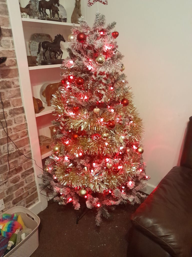 6foot snow covered christmas tree