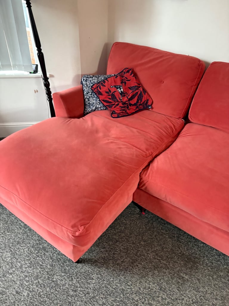 Corner sofa and footstool 