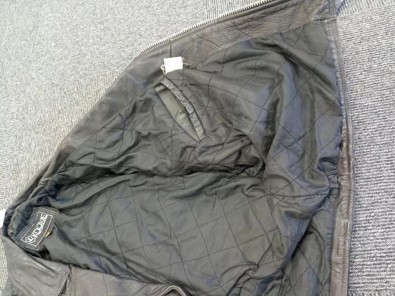 VINTAGE KOOKIE Leather Biker Jacket UK Size 14 Sportswear Pre-loved