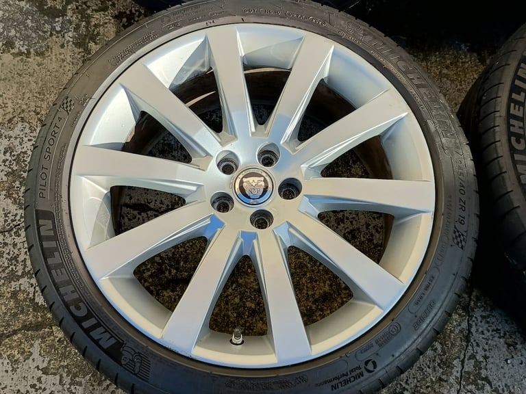 19" JAGUAR XF ALLOYS 5x108 WHEELS TYRES XE XJ XK FORD VOLVO