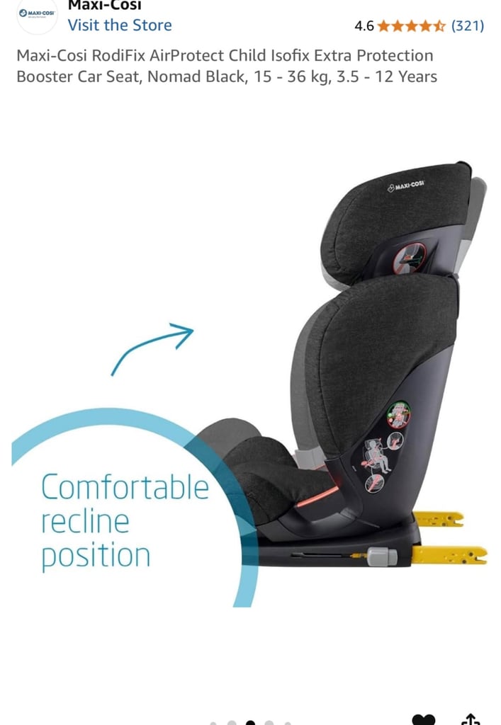 maxi cosi rodifix car baby child seat booster with isofix - excellent