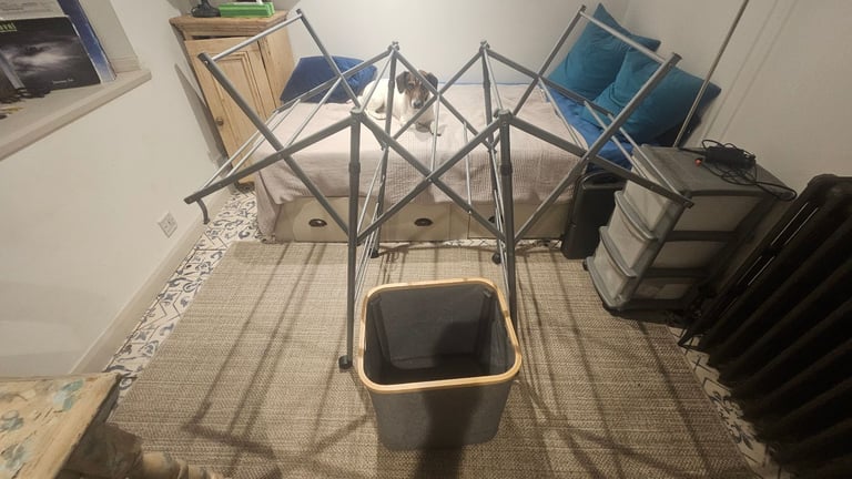 image for Laundry drying rack and laundry basket - excellent condition 