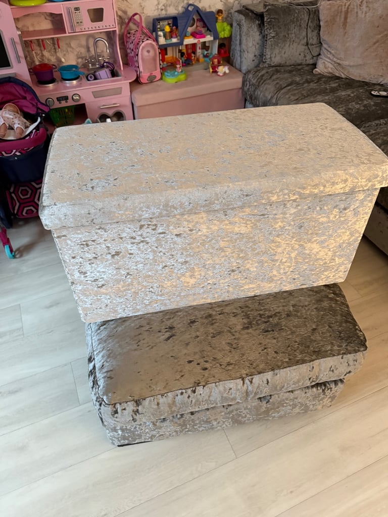image for Crushed velvet ottoman storage