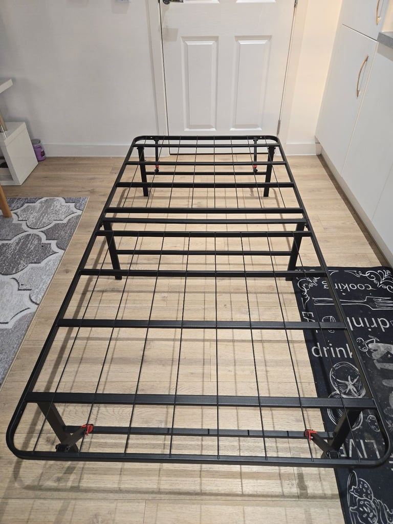 Brand new foldable platform bed frame with under bed storage (90cm x 190cm)