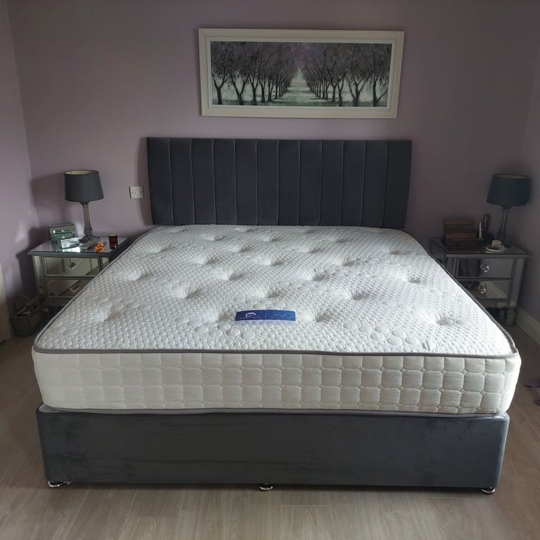 image for PRICE GUARANTEED ~~~ Super King Size Divan Bed Base + Headboard & Optional Mattress  & Drawers