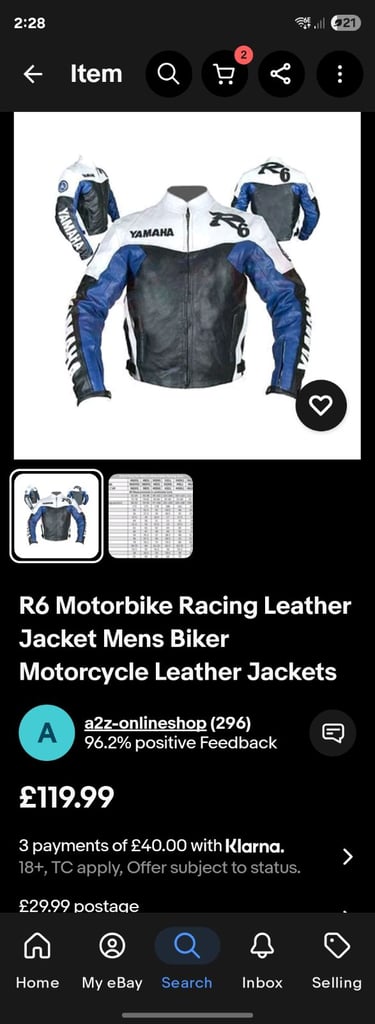 R6 yamaha leather jacket genuine