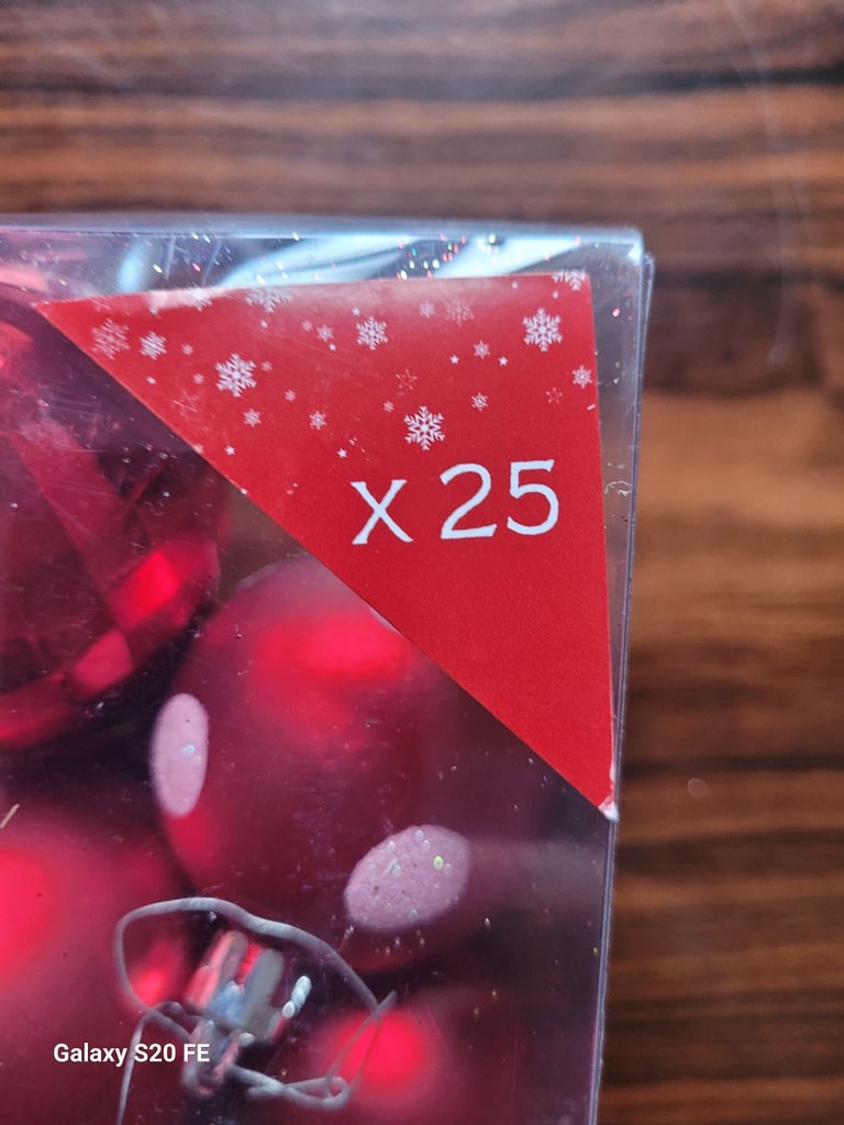 Kingfisher 25x Christmas Ornaments Set | Red, Green & White Baubles Decor
