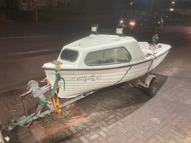 13ft rowing boat trailer with 2 outboards punt tender 