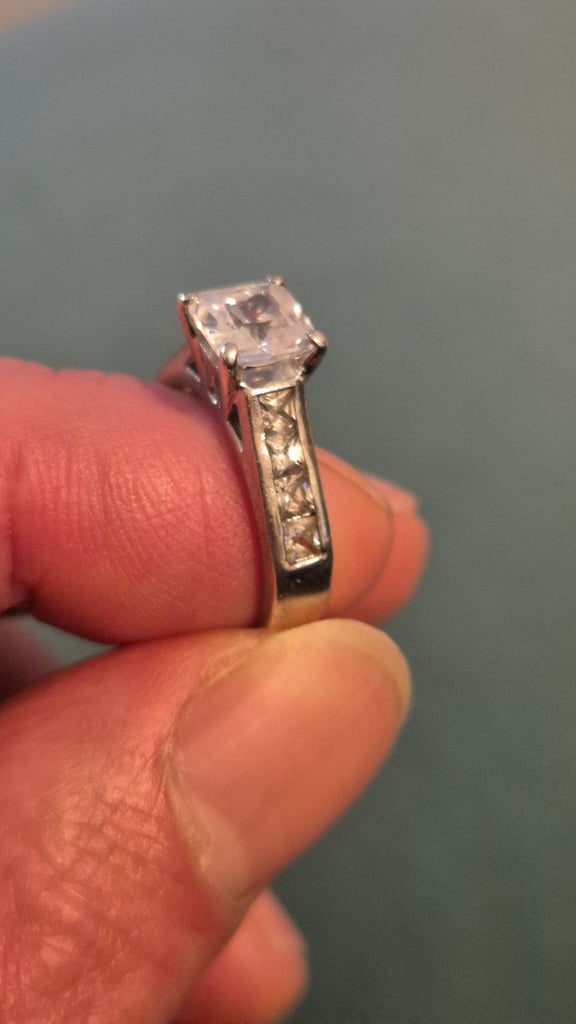 Diamond ring on 925 sterling silver