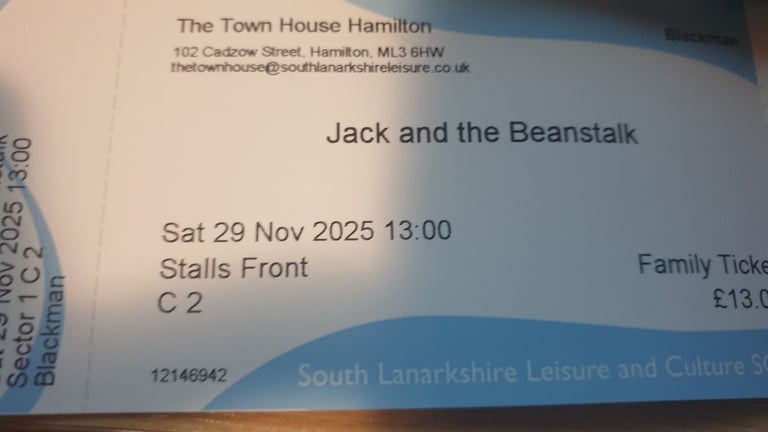 Jack and the Beanstalk - Hamilton Townhouse - ten tickets