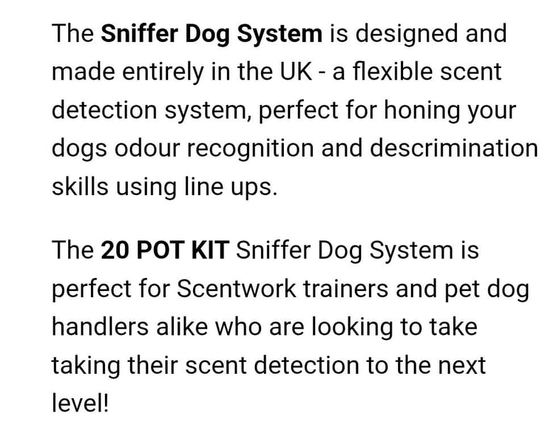20 pot dog sniffer trainer