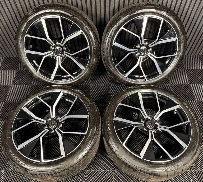 image for 20" GENUINE VW TIGUAN R LINE LEEDS BLACK DC ALLOY WHEELS TYRES ALLOYS