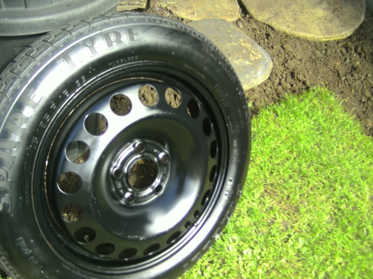 ONE,NEW/AS NEW,VAUXHALL 5 STUD,5 X 110 PCD SPACESAVER SPARE WHEEL,C/W PIRELLI T125/85/16