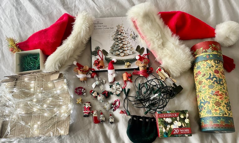 HUGE Lot of Christmas Lights Decorations Spares Extra