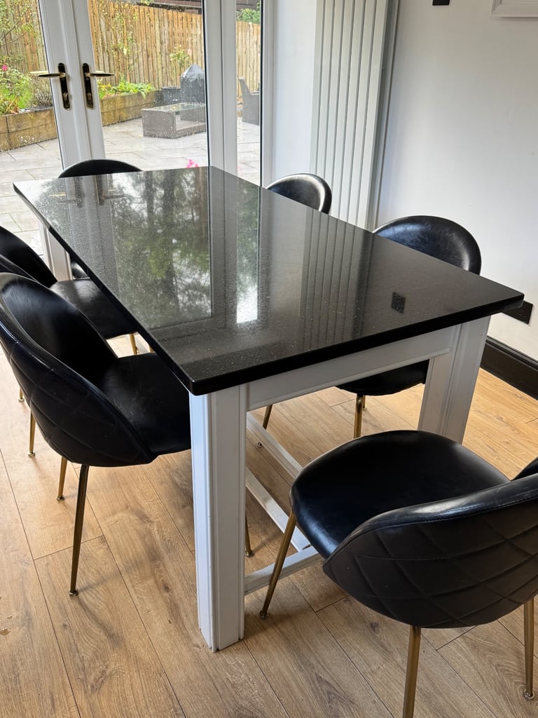 Solid Marble Dining table Black 