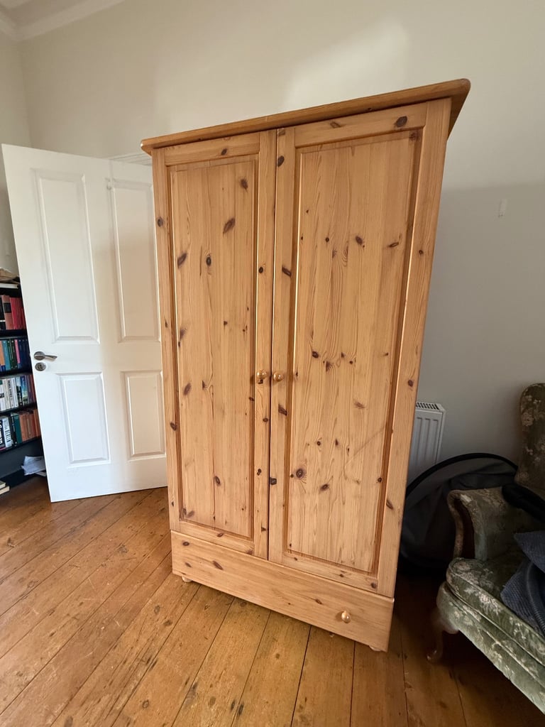 image for Pine wardrobe 90 x 135 x 52cm 