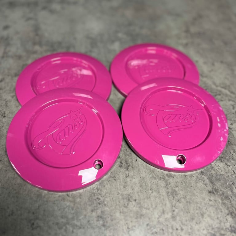 image for Set of 4 Pink Tansy Daisy Love Centre Caps