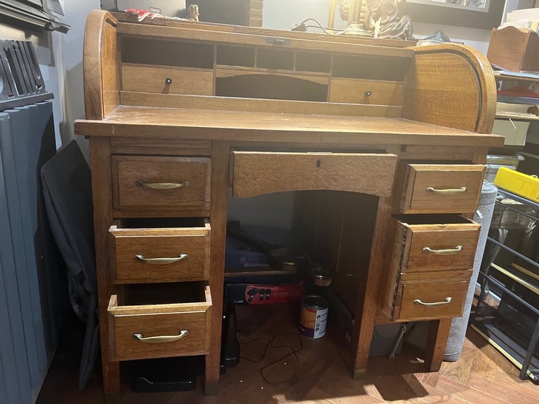 Oak Roll top desk 