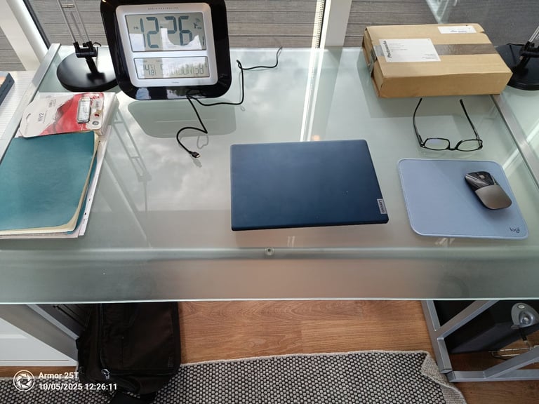 Home Office Desk (L-Shaped Glass Desk from John Lewis) for Sale - Collect from Faversham (Kent)