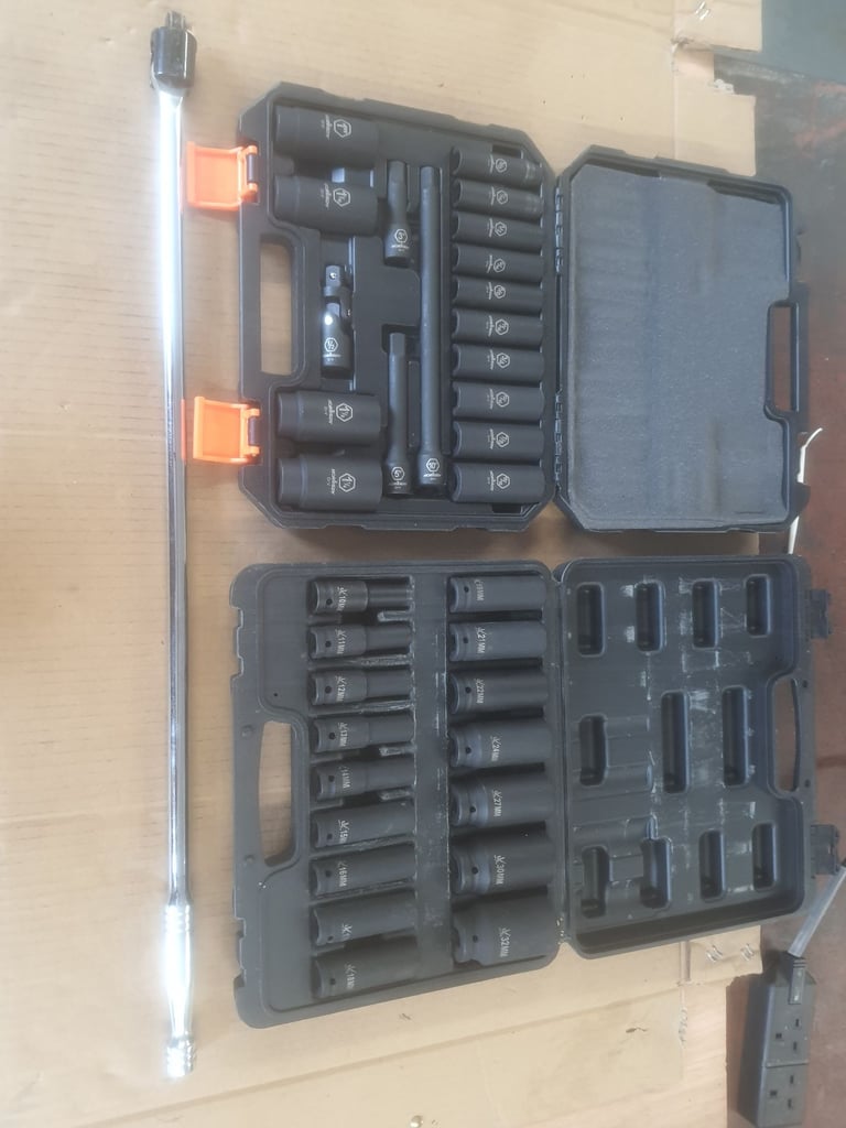 2 Sets of Sockets (1 Imperial & 1 Metric ) plus Breaker Bar