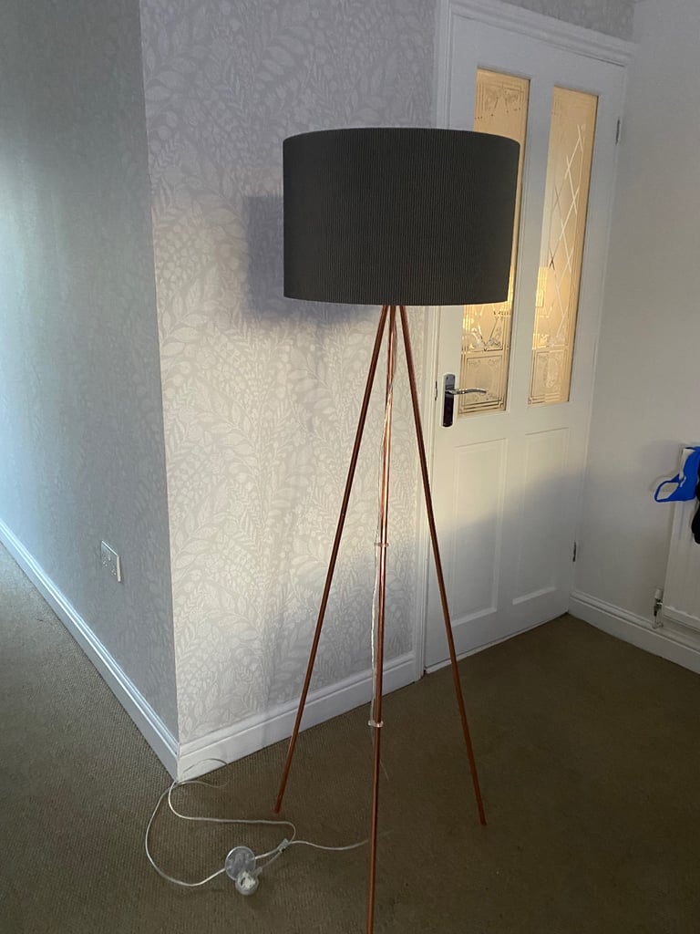 image for Next gold grey standing lamp 