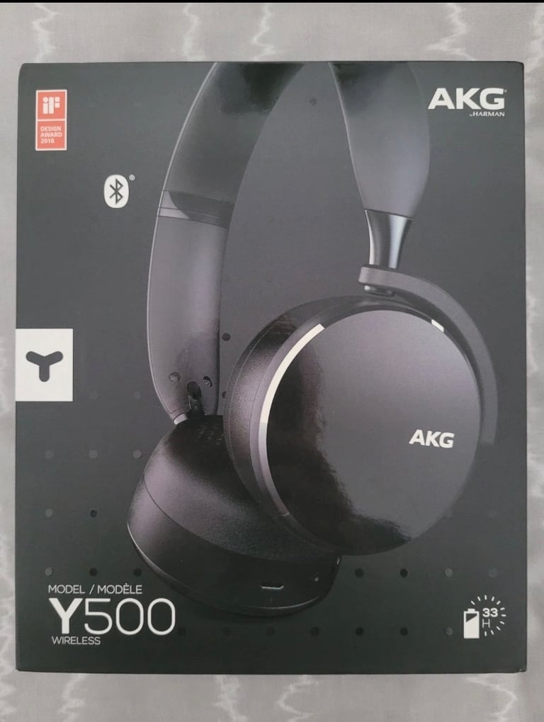 AKG Y500 Wireless Headphones Black Brand New