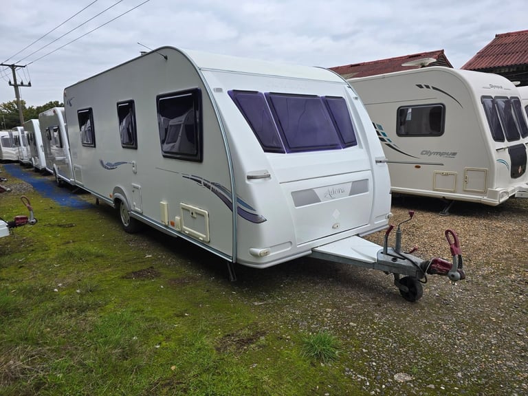 NOW SOLD 2009 Adria Adora 612DP 4 Berth Fixed Island Bed Caravan, Awning