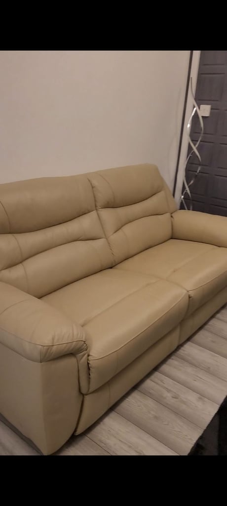 image for Cream leather sofas