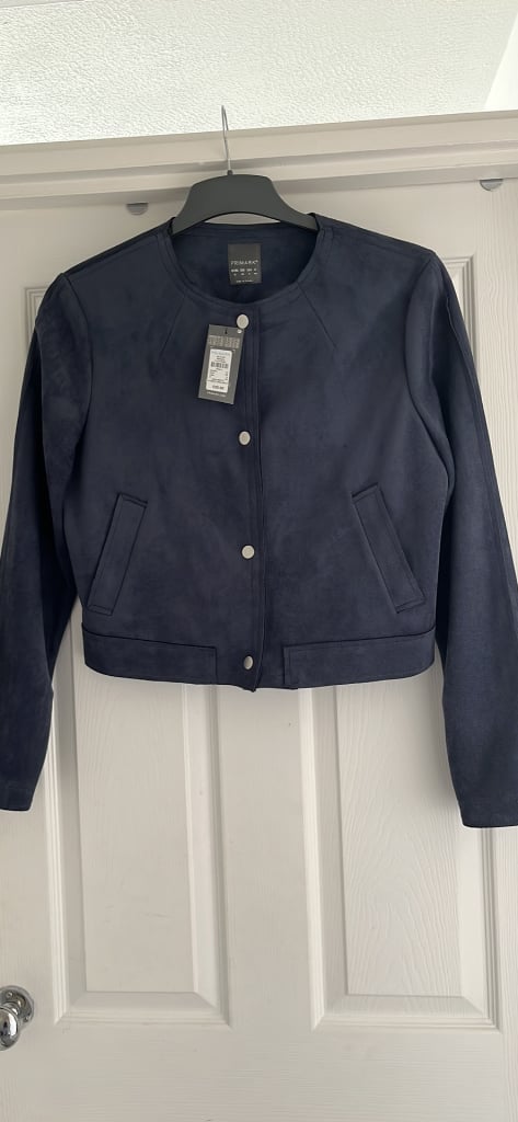 New suede effect collarless jacket size 12