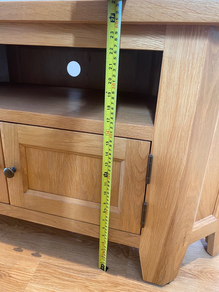Solid oak tv unit