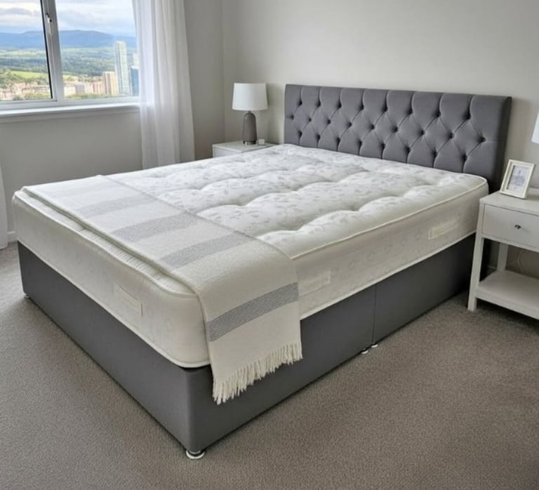 image for Elegant DIVAN Super King Size Divan Bed Base >> Mattress & Storage Included >> Flat 20% Off >>>>