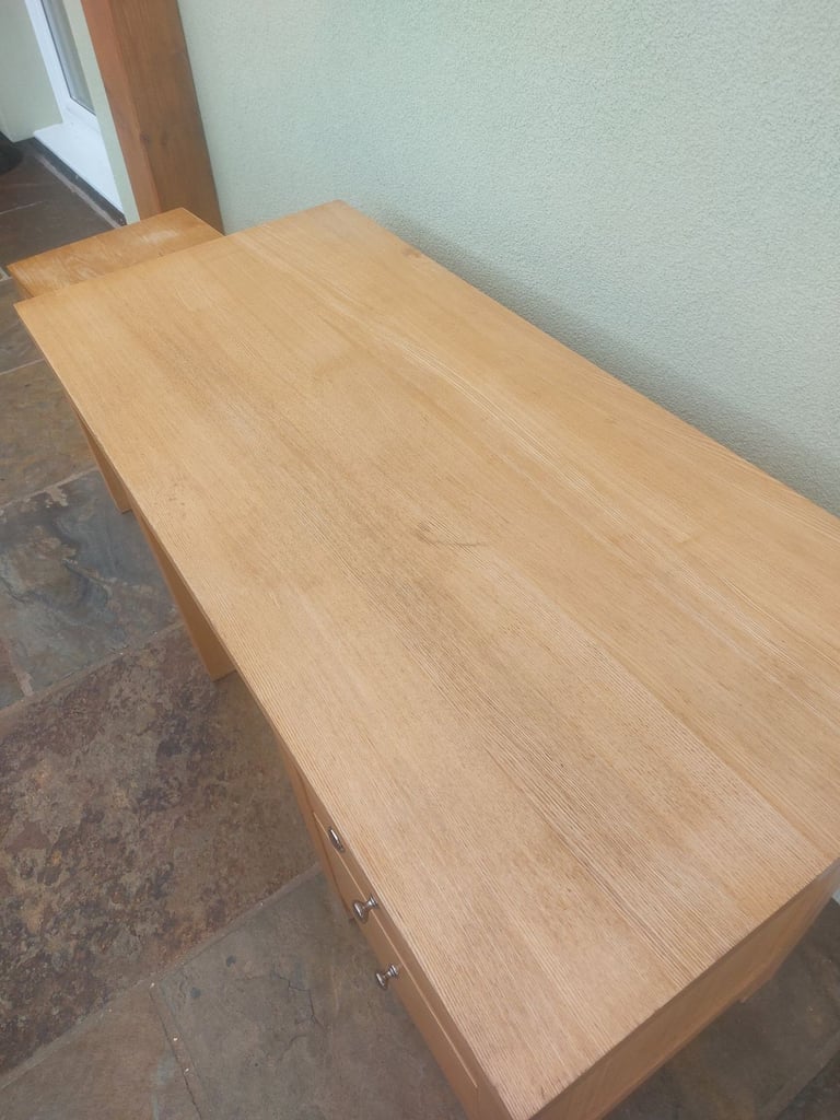 image for Solid wooden  desk and bedside table 