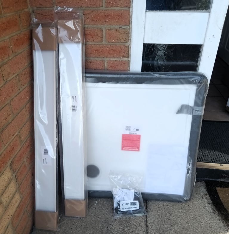 image for Aurora Stone Square Shower Tray + Riser Kit