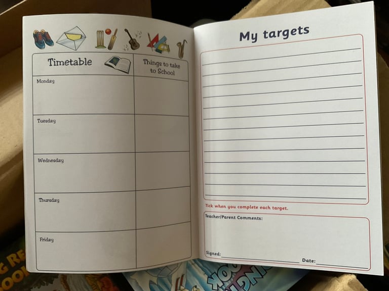 Primary school reading record books