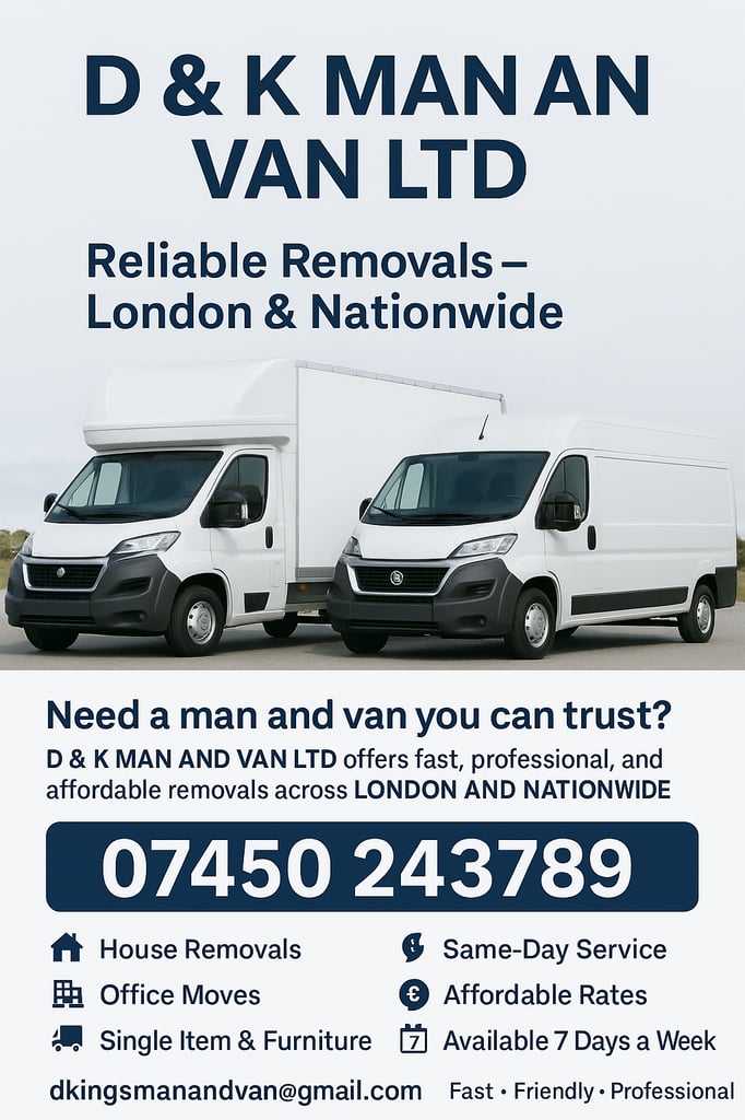 MAN AND VAN / REMOVALS - LONDON BASE REMOVALS AND MAN WITH VAN SERVICES