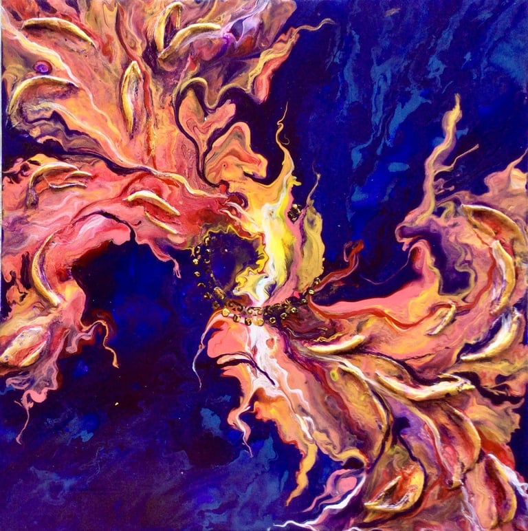 Vibrant original acrylic painting,  abstract textured Artwork 