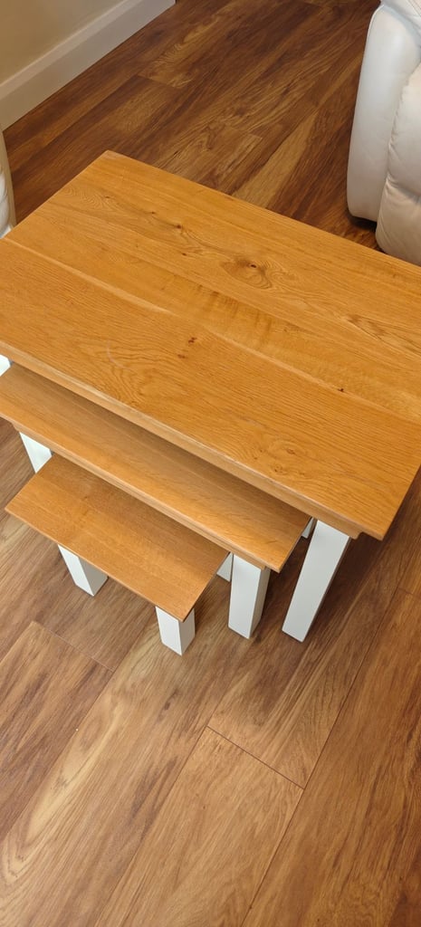 image for Solid oak nest of tables 